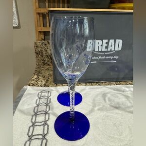 Hand Blown cobalt blue Wine Glasses
With Twisted Stem